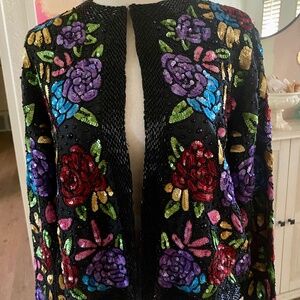 SCALA Vintage Beaded and Sequins Jacket size S